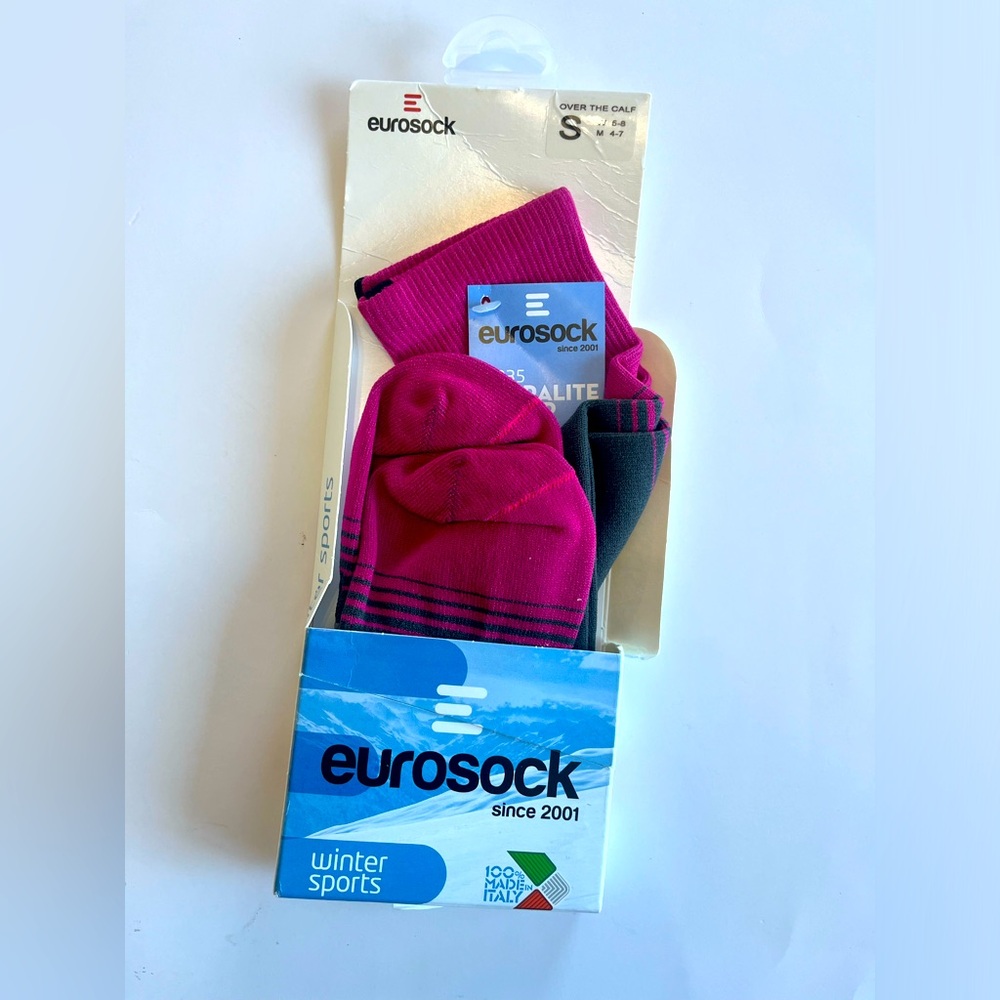 Eurosock Women's Small Ski Socks Pink Winter Sports‎ NEW